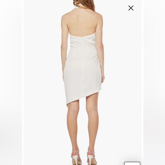 Camo Asymmetric Satin Cocktail Dress - Picture 5 of 8